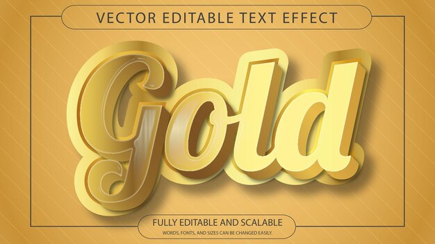 design de efeito de texto vetorial editável em ouro