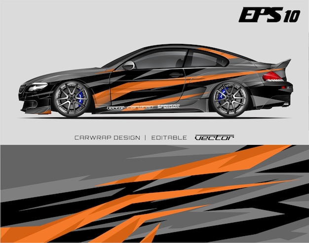 Vetor Design Embalagem Carro Corrida Design Adesivos Carro