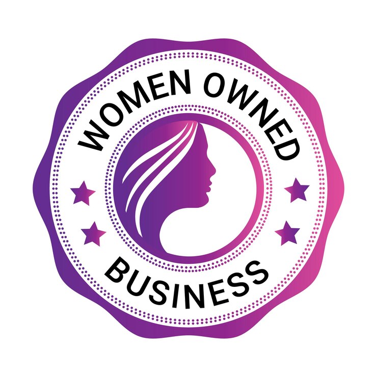 Vetor design de emblemas de empresas pertencentes a mulheres