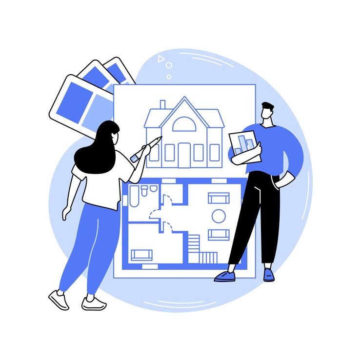 Vetor design de encenação em casa ilustrações vetoriais de desenhos animados isolados