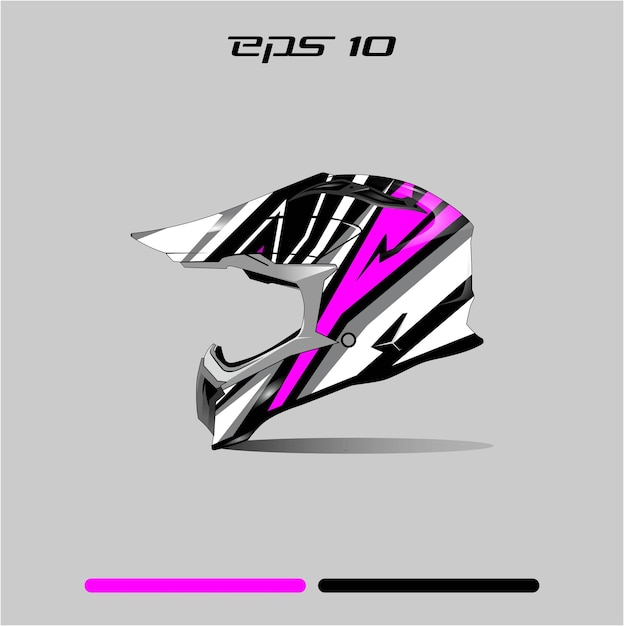 Design de envoltório de capacete com tema de cor roxa white3d