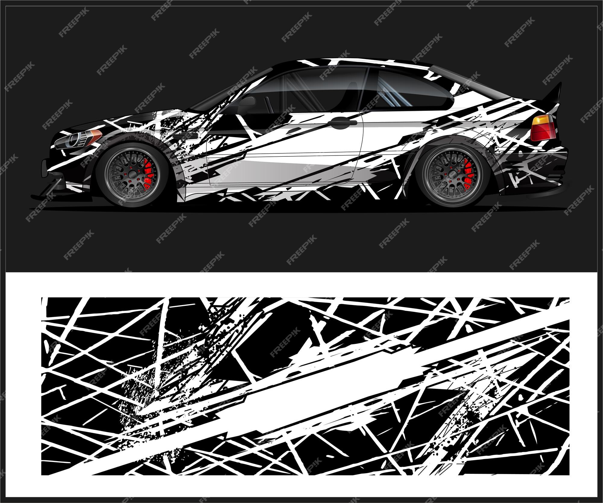 Vetor Design Embalagem Carro Corrida Design Adesivos Carro