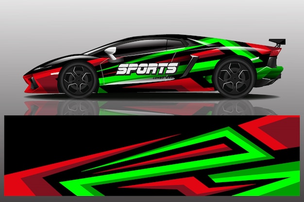 Design de envoltório de carro esporte