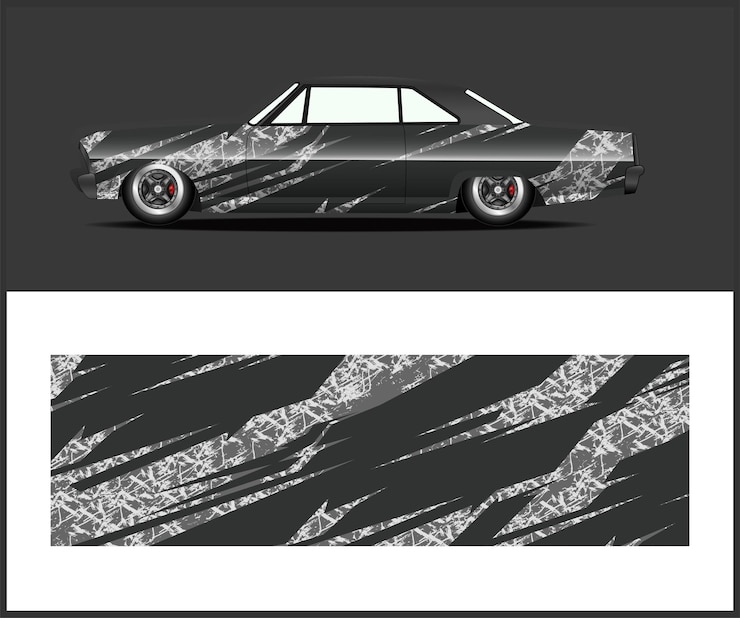 Vetor design de envoltório de carro para veículos de envoltório, carros de corrida, rali, aventura e libré
