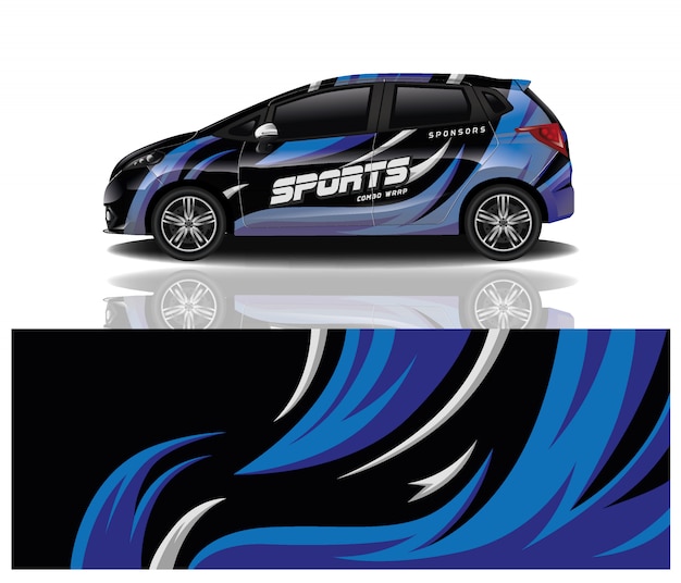 Design de envoltório de decalque de carro esporte