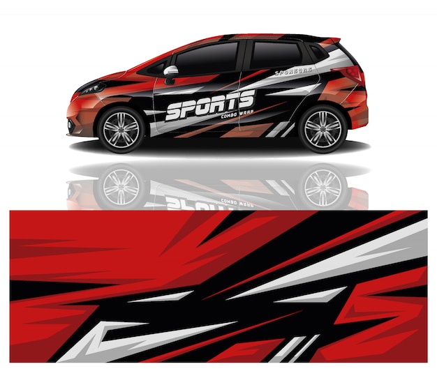 Design de envoltório de decalque de carro esporte