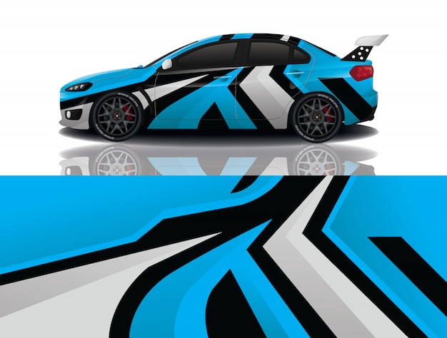 design de envoltório de decalque de carro esporte
