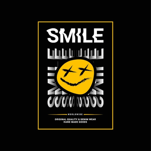 Design de escrita de sorriso, adequado para serigrafia de camisetas, roupas, jaquetas e outros