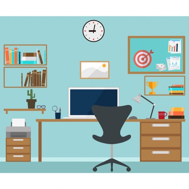 design de espaço de trabalho Colorido