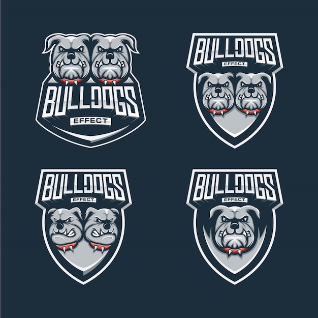 Design de esports de logotipo de buldogue