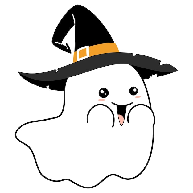 Design de estilo plano bonito do halloween ghost