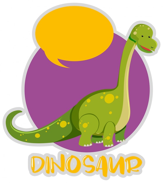 Design de etiqueta de dinossauro com brachiosaurus