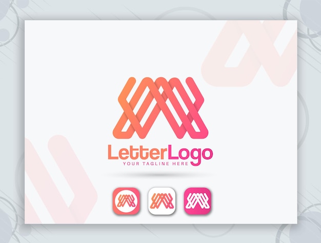 Vetor design de favicon e logotipo de carta