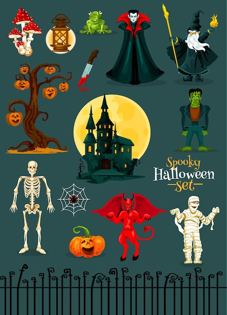 Design de feriado de horror de personagem de monstro de halloween