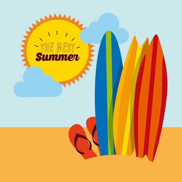 design de férias de verão, gráfico de vetor ilustração eps10