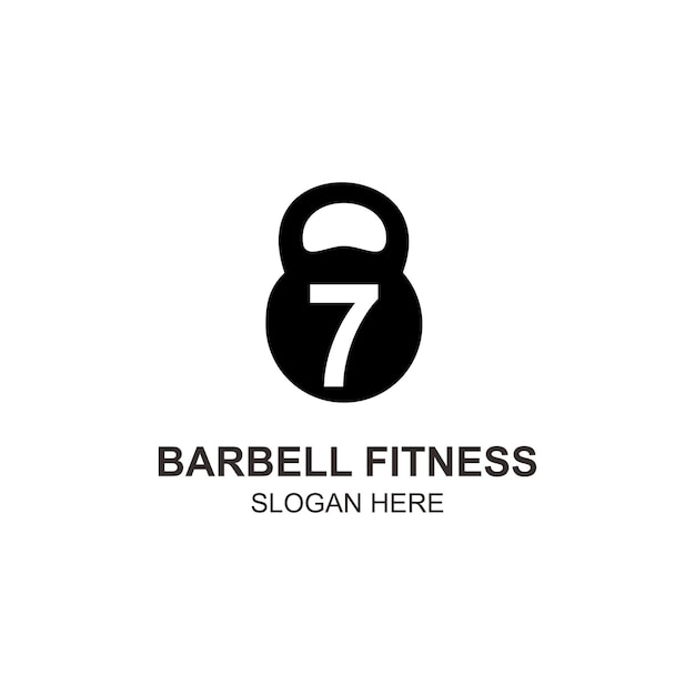 Design de fitness do logotipo com 7 barras