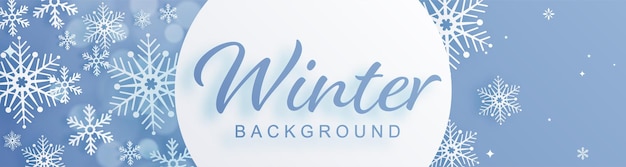 Design de flocos de neve para o inverno com estilo de corte de papel de flocos de neve na cor de fundo