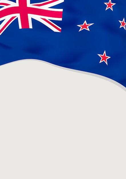 Design de folheto com bandeira do modelo de vetor da Nova Zelândia