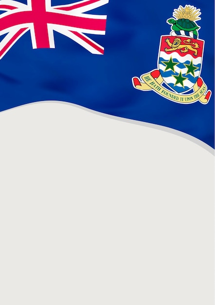 Design de folheto com bandeira do modelo de vetor das ilhas cayman