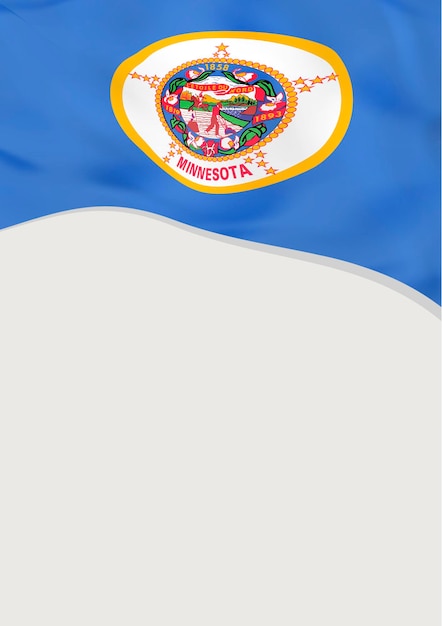 Design de folheto com bandeira do modelo de vetor de minnesota eua