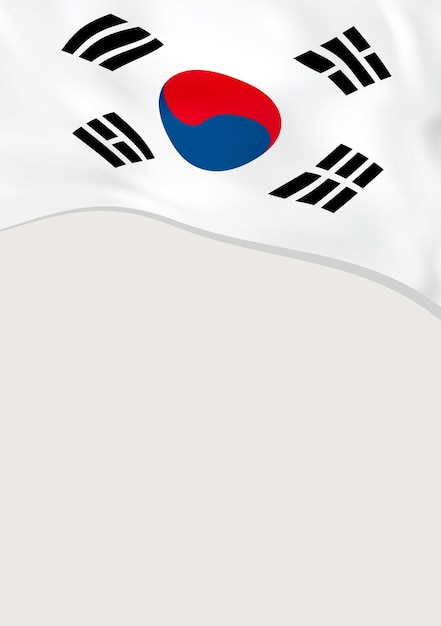 Design de folheto com modelo de vetor de bandeira da coreia do sul