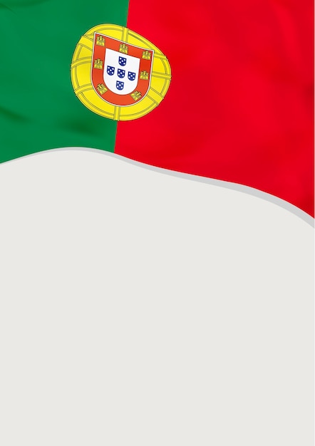 Design de folheto com modelo de vetor de bandeira de portugal