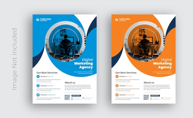 Design de folheto de agência de marketing digital para negócios corporativos