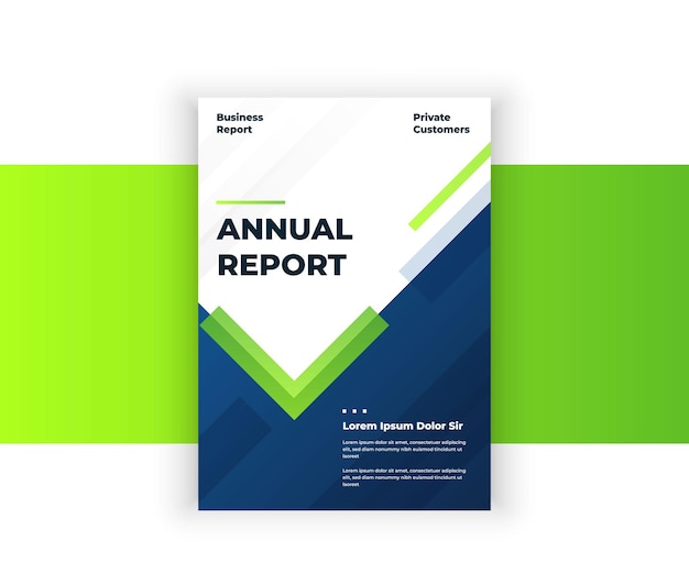 Vetor design de folheto de empresa de relatório anual geométrico digital elegante