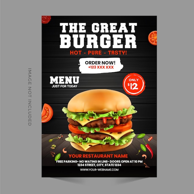 Design de Folheto de Fast Food