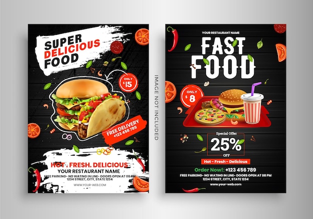 Design de folheto de fast food