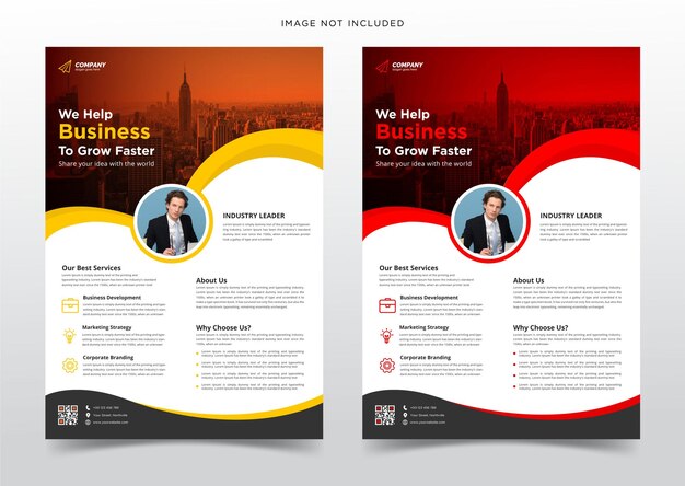 Design de folheto de negócios corporativos e capa de brochura ou modelo de pôster premium vetor