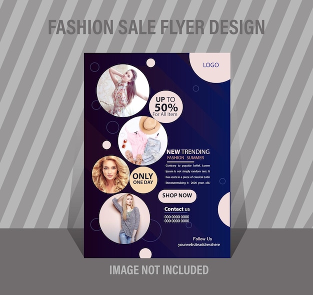 Design de folheto de venda de moda