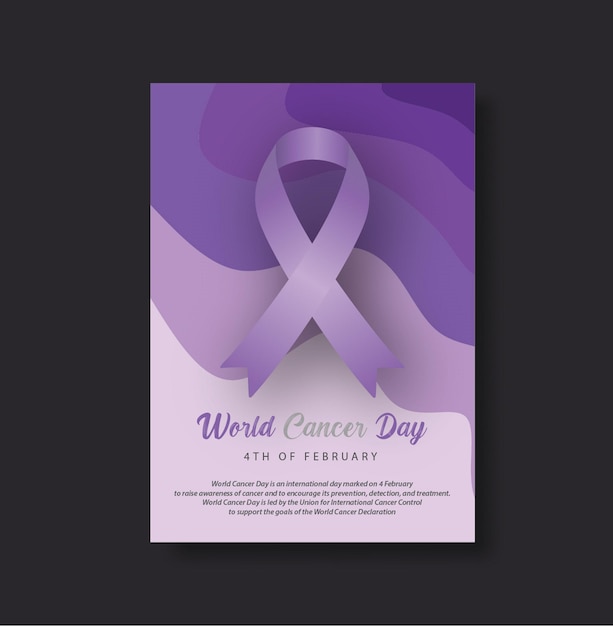 Design de folheto do dia mundial do câncer