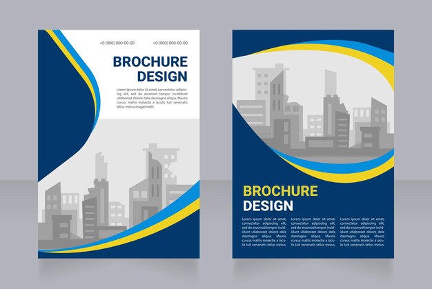 Design de folheto em branco de reconstrução de cidades ucranianas