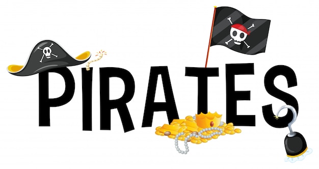 Design de fonte com piratas de palavra