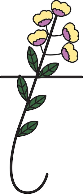 Design de fonte em forma de flores adequado para fazer logotipos ou usado para ensinar crianças