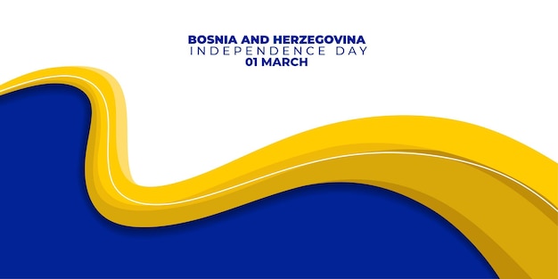 Design de fundo abstrato azul amarelo e branco para o design do dia da independência da bósnia e herzegovina