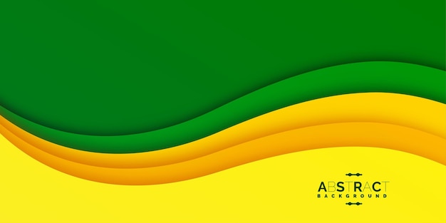 Vetor design de fundo abstrato de fluxo verde e amarelo