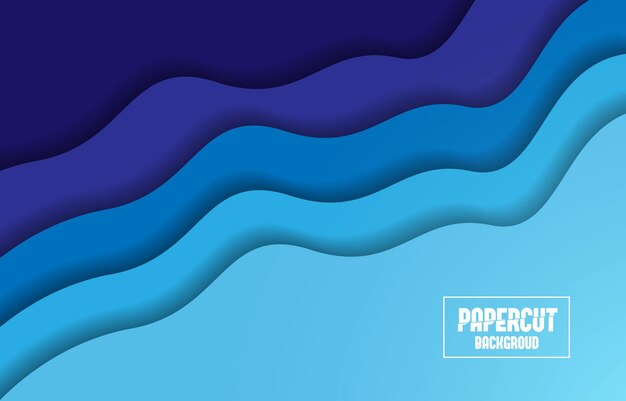 Design de fundo azul de corte de papel