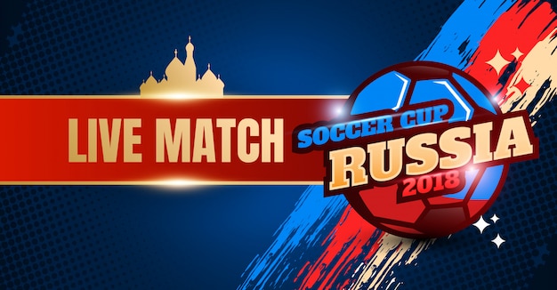 Design de fundo da copa do mundo rússia 2018