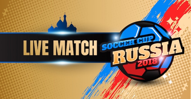 Design de fundo da copa do mundo rússia 2018