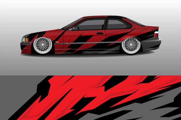 Design de fundo de adesivo de embrulho de carro de corrida