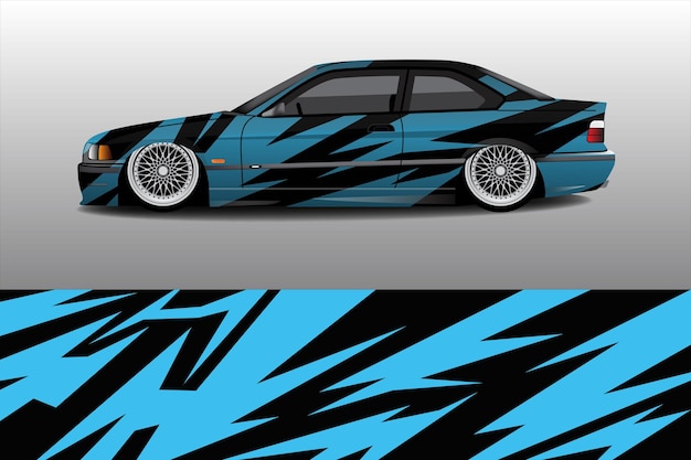 Design de fundo de adesivo de embrulho de carro de corrida