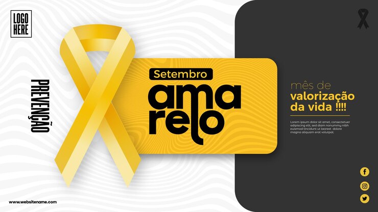 Vetor design de fundo de campanha social para setembro amarelo
