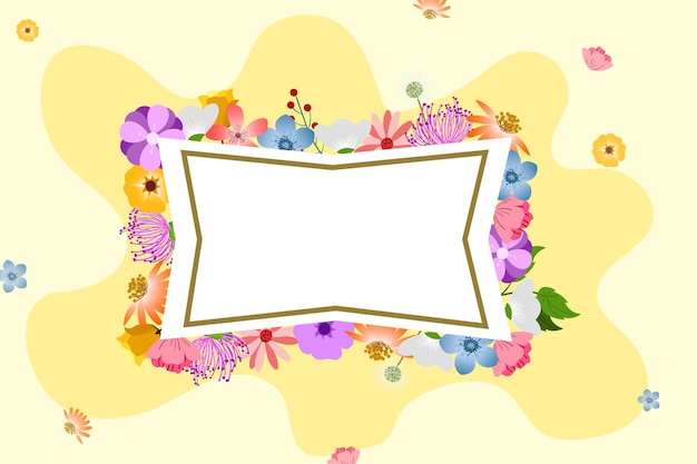 Design de fundo de flor de moldura plana