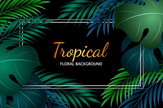 Design de fundo de folhas tropicais de verão elegante