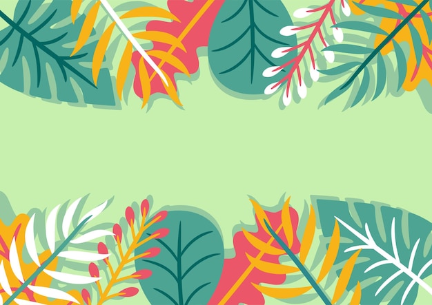 Design de fundo de folhas tropicais modernas fundo botânico fundo de plantas tropicais
