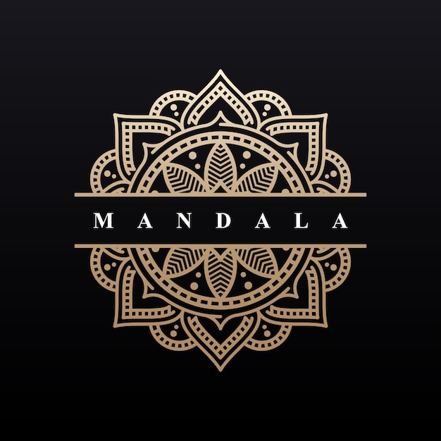 Vetor design de fundo de luxo mandala logotipo