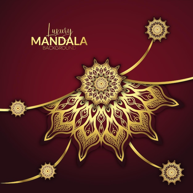 Design de fundo de mandala de luxo com padrão de arabesco dourado