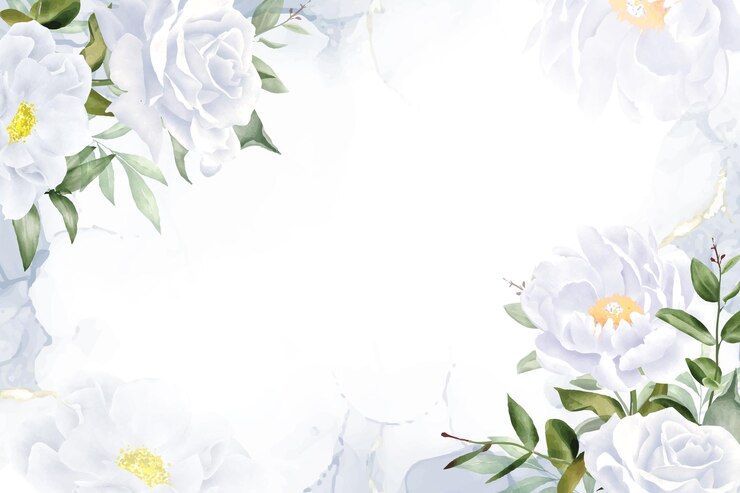 Vetor design de fundo de moldura floral aquarela elegante com peônia e folhas desenhadas à mão